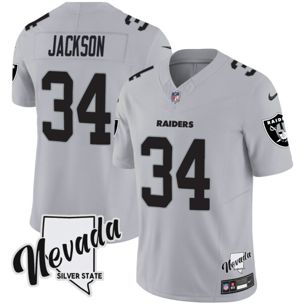 Men's Raiders Nevada Silver State Patch Vapor Jersey V2 - All Stitched - Image 24