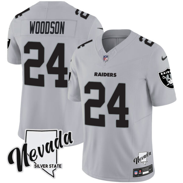 Men's Raiders Nevada Silver State Patch Vapor Jersey V2 - All Stitched - Image 25
