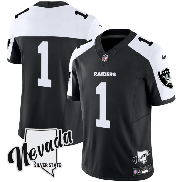 Men's Raiders Nevada Silver State Patch Vapor Jersey V2 - All Stitched - Image 7