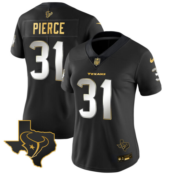 Women's Houston Texans Gold Vapor Limited Jersey - All Stitched - Image 3