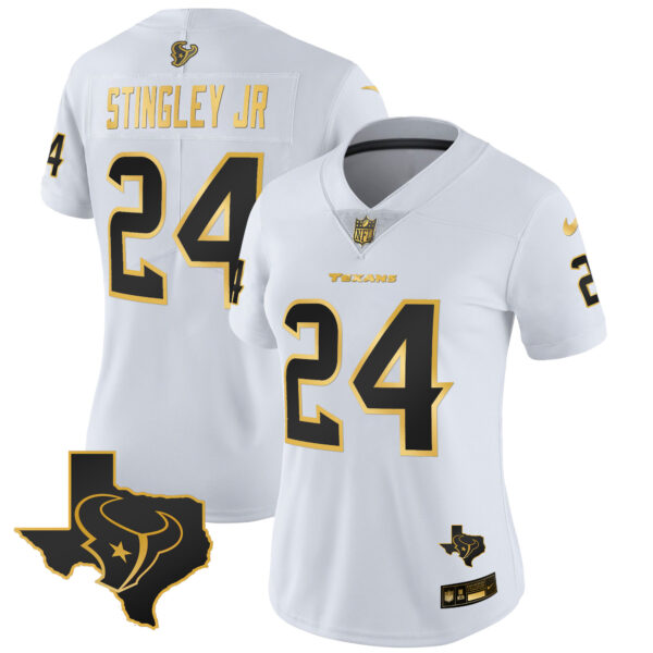Women's Houston Texans Gold Vapor Limited Jersey - All Stitched - Image 14