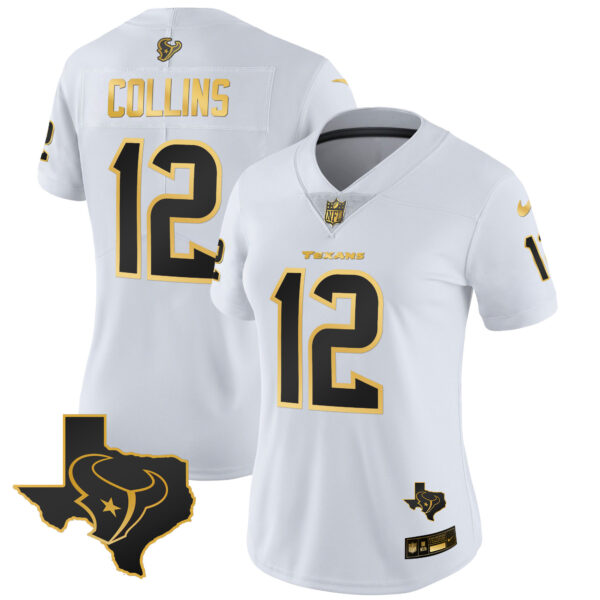 Women's Houston Texans Gold Vapor Limited Jersey - All Stitched - Image 16