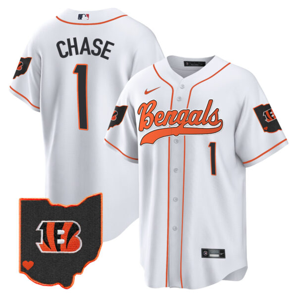 Men's Bengals Ohio Patch Baseball Jersey - All Stitched - Image 8