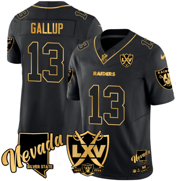 Men's Raiders 2024 Gold Vapor Limited Jersey - 65th Anniversary - All Stitched - Image 11