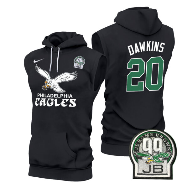Men's Eagles Kelly Green Sleeveless Hoodie - All Stitched - Image 21