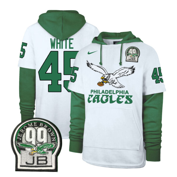 Men's Eagles Kelly Green Shortstop Pullover Hoodie - All Stitched - Image 11