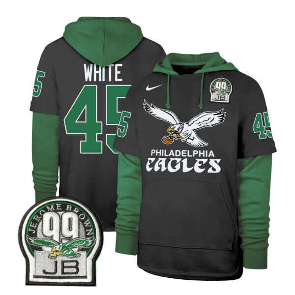 Men's Eagles Kelly Green Shortstop Pullover Hoodie - All Stitched - Image 19