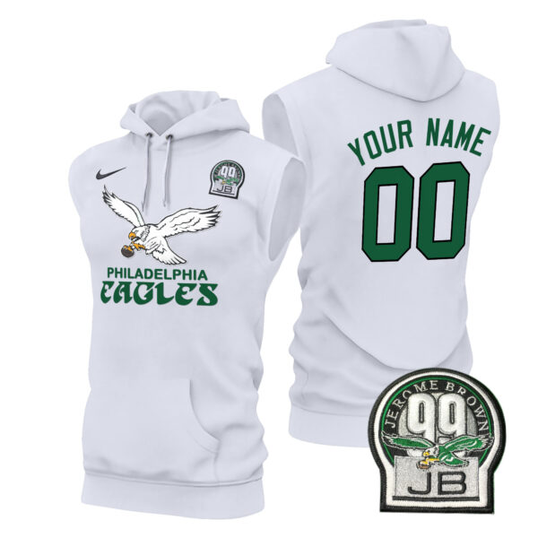 Eagles Kelly Green Custom Sleeveless Hoodie - All Stitched - Image 2