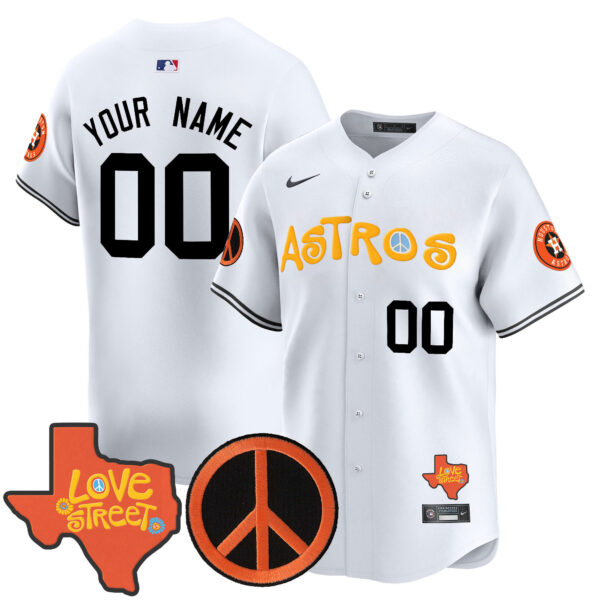 Astros Love Street & Peace Sign Patch Vapor Premier Limited Custom Jersey - All Stitched - Image 3