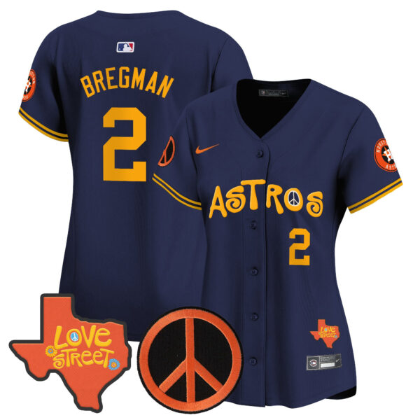 Women's Astros Love Street & Peace Sign Patch Vapor Premier Limited Jersey - All Stitched - Image 40