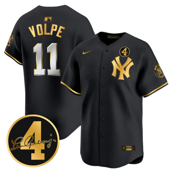 Men's New York Yankees Lou Gehrig Patch Vapor Premier Limited Jersey - All Stitched - Image 3