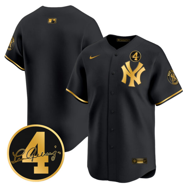 Men's New York Yankees Lou Gehrig Patch Vapor Premier Limited Jersey - All Stitched - Image 9