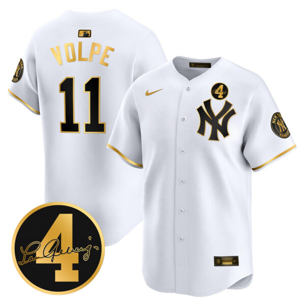Men's New York Yankees Lou Gehrig Patch Vapor Premier Limited Jersey - All Stitched - Image 12