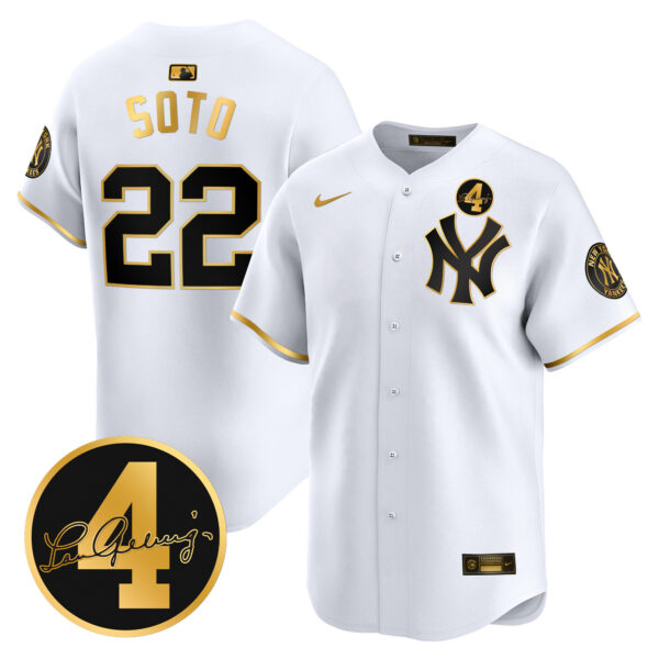 Men's New York Yankees Lou Gehrig Patch Vapor Premier Limited Jersey - All Stitched - Image 16