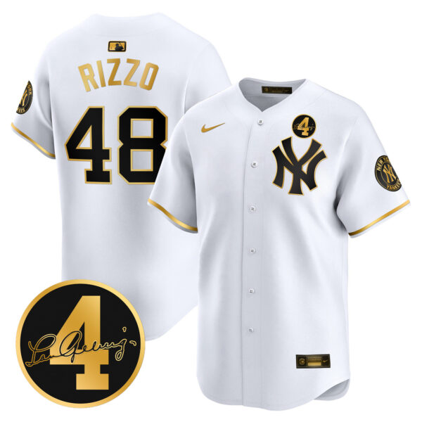 Men's New York Yankees Lou Gehrig Patch Vapor Premier Limited Jersey - All Stitched - Image 17