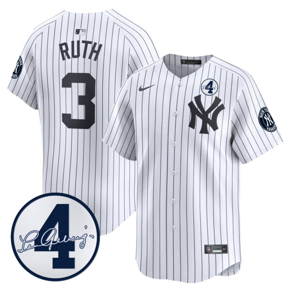 Men's New York Yankees Lou Gehrig Patch Vapor Premier Limited Jersey - All Stitched - Image 22