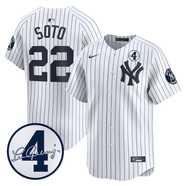 Men's New York Yankees Lou Gehrig Patch Vapor Premier Limited Jersey - All Stitched - Image 25