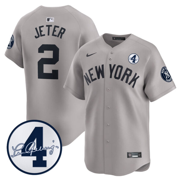 Men's New York Yankees Lou Gehrig Patch Vapor Premier Limited Jersey - All Stitched - Image 32