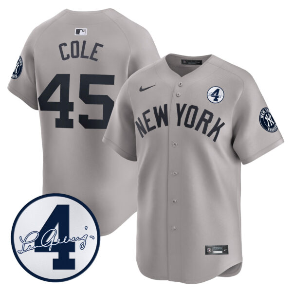 Men's New York Yankees Lou Gehrig Patch Vapor Premier Limited Jersey - All Stitched - Image 33
