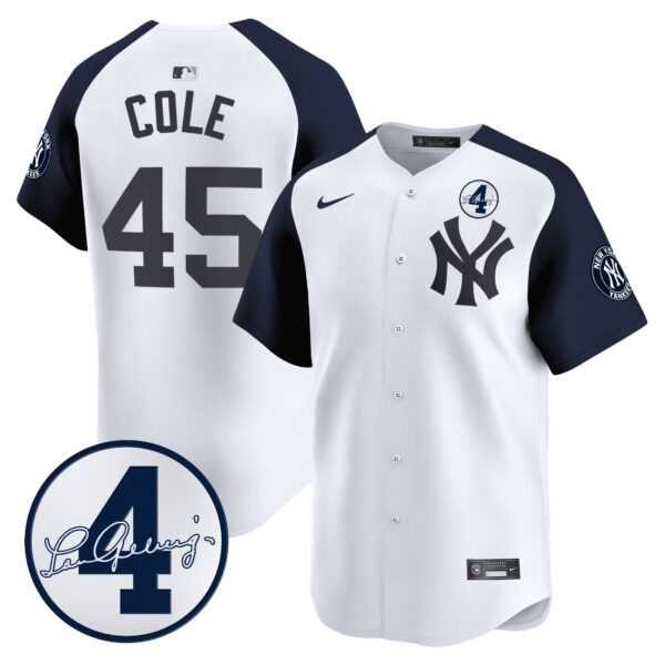 Men's New York Yankees Lou Gehrig Patch Vapor Premier Limited Jersey - All Stitched - Image 51