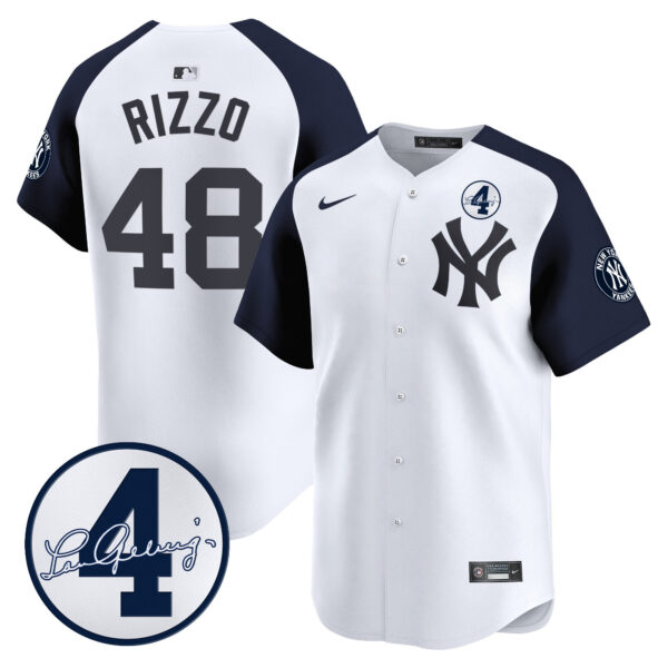 Men's New York Yankees Lou Gehrig Patch Vapor Premier Limited Jersey - All Stitched - Image 53