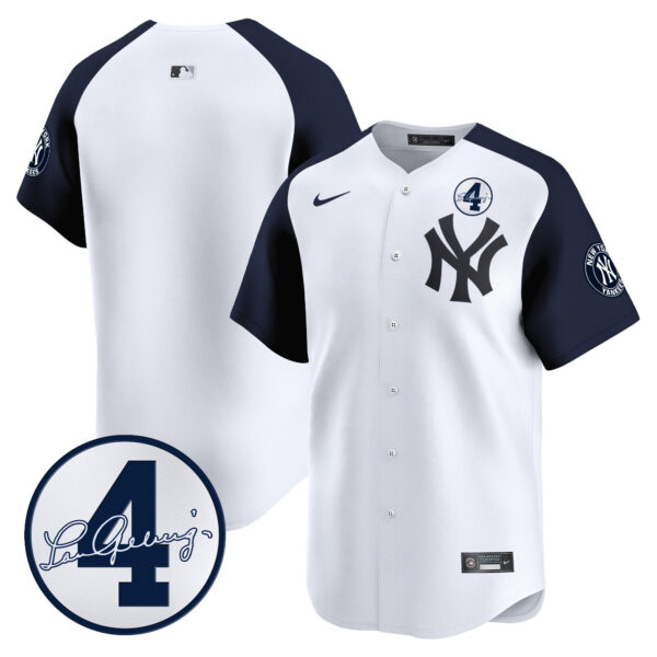 Men's New York Yankees Lou Gehrig Patch Vapor Premier Limited Jersey - All Stitched - Image 54
