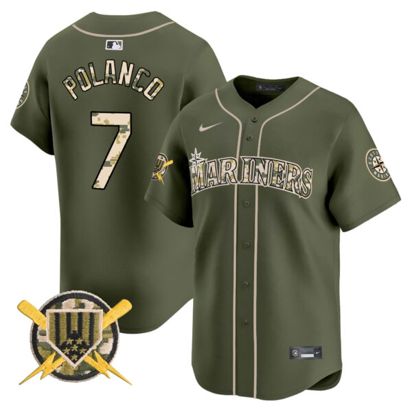 Men's Seattle Mariners Armed Forces Day Vapor Premier Limited Jersey - All Stitched - Image 5