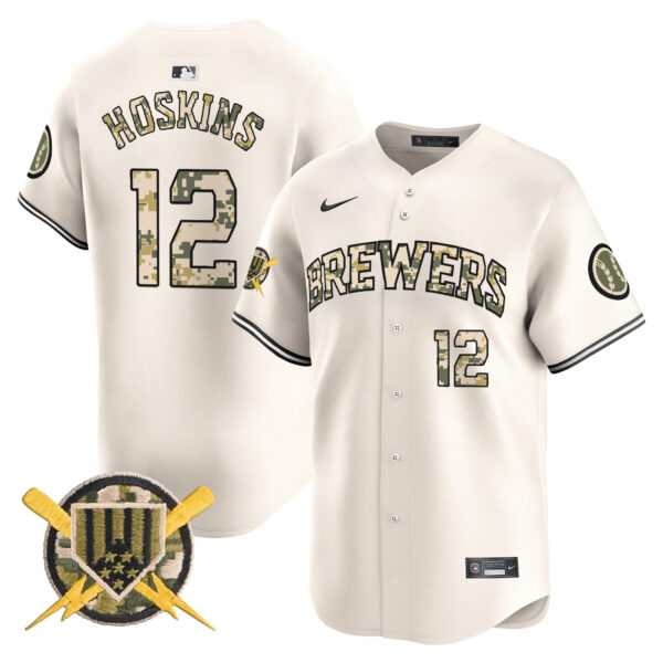 Men's Milwaukee Brewers Armed Forces Day Vapor Premier Limited Jersey - All Stitched - Image 9