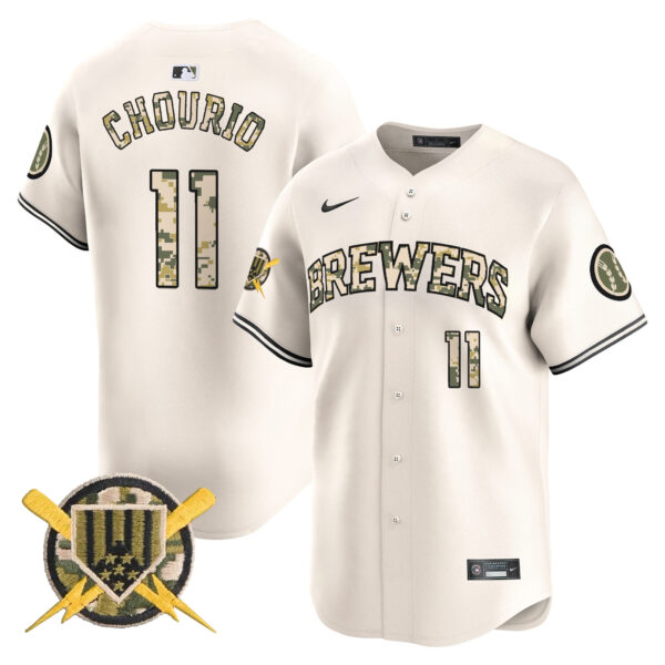 Men's Milwaukee Brewers Armed Forces Day Vapor Premier Limited Jersey - All Stitched - Image 13