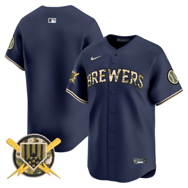 Men's Milwaukee Brewers Armed Forces Day Vapor Premier Limited Jersey - All Stitched - Image 21