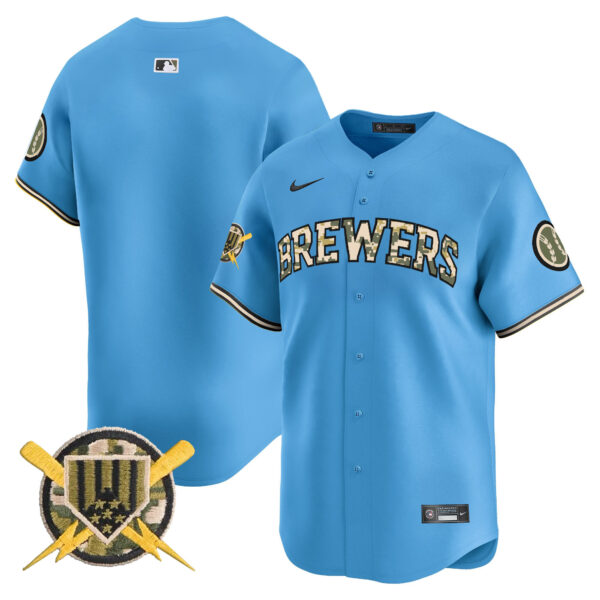 Men's Milwaukee Brewers Armed Forces Day Vapor Premier Limited Jersey - All Stitched - Image 28