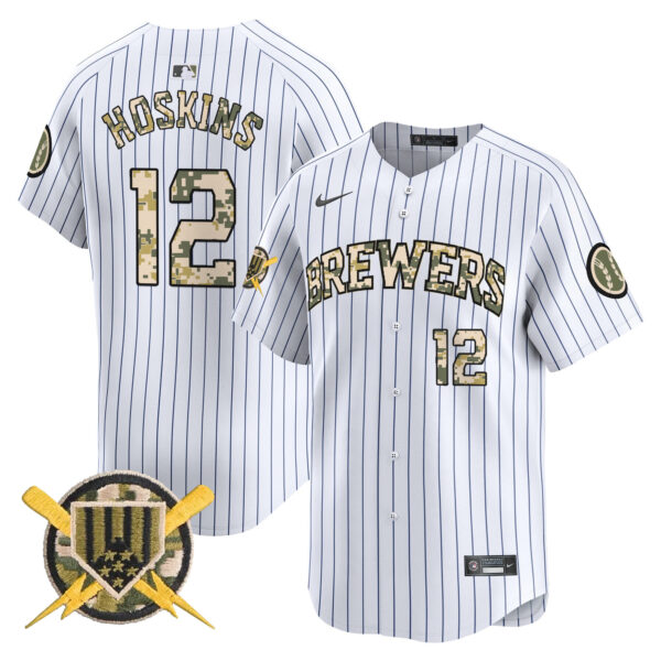 Men's Milwaukee Brewers Armed Forces Day Vapor Premier Limited Jersey - All Stitched - Image 30