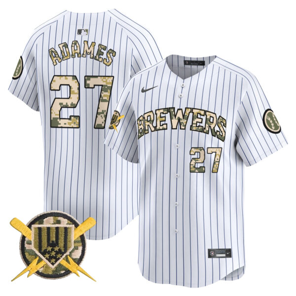Men's Milwaukee Brewers Armed Forces Day Vapor Premier Limited Jersey - All Stitched - Image 31