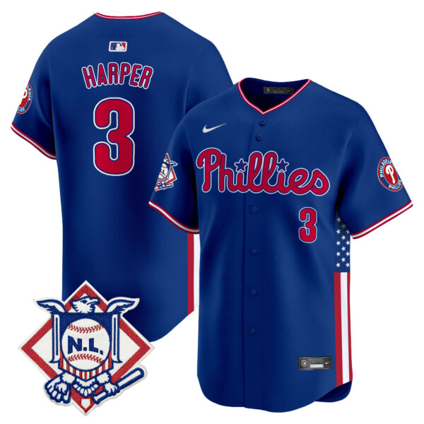Men's Phillies 2024 Fourth of July Vapor Premier Limited Jersey V4 - All Stitched - Image 17