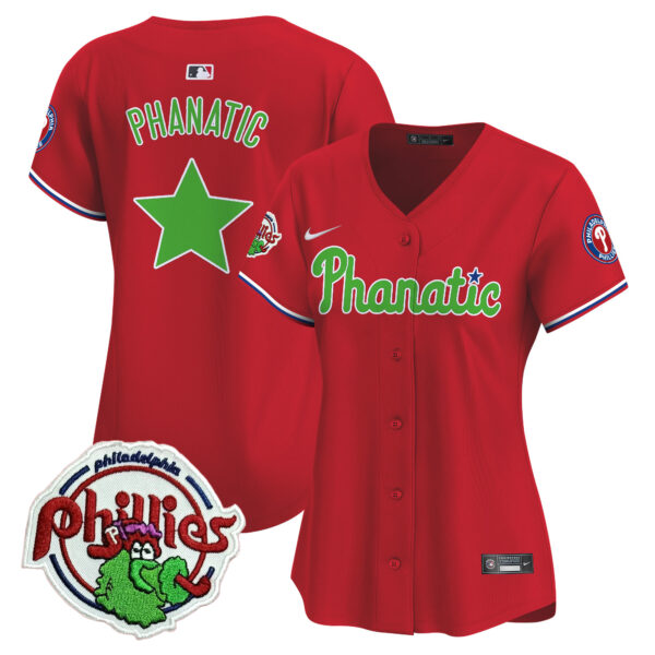 Women's Phillies Phanatic Patch Vapor Premier Limited Jersey - All Stitched - Image 35