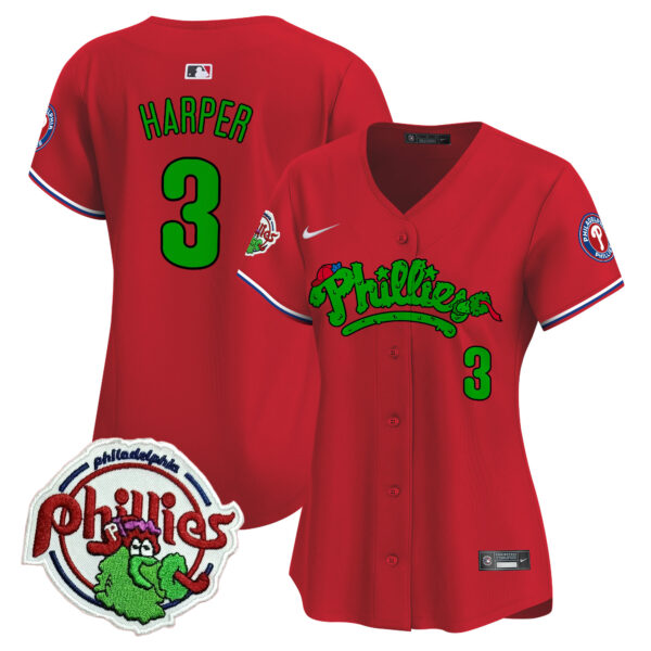Women's Phillies Phanatic Patch Vapor Premier Limited Jersey V2 - All Stitched - Image 28