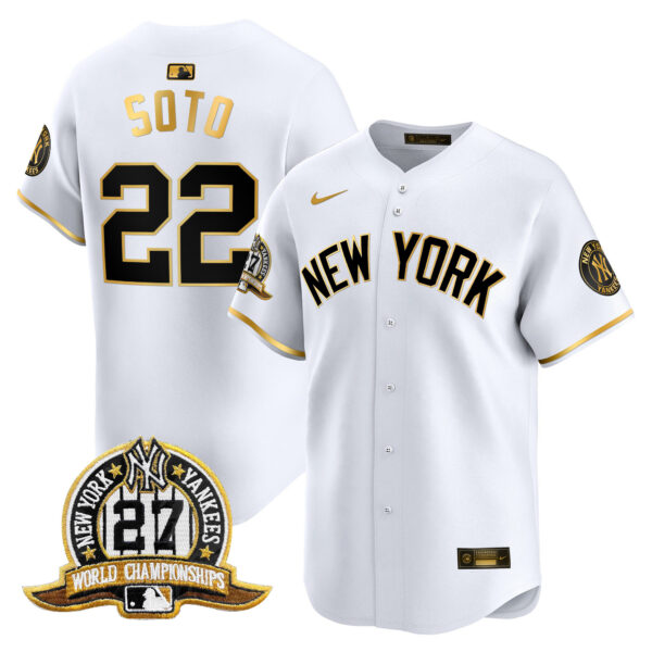 Men's New York Yankees 27 Time Champions Patch Vapor Premier Limited Jersey V2 - All Stitched - Image 14
