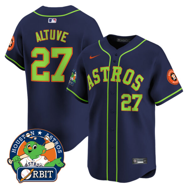 Youth's Astros Orbit Patch Vapor Premier Limited Jersey V2 - All Stitched - Image 19