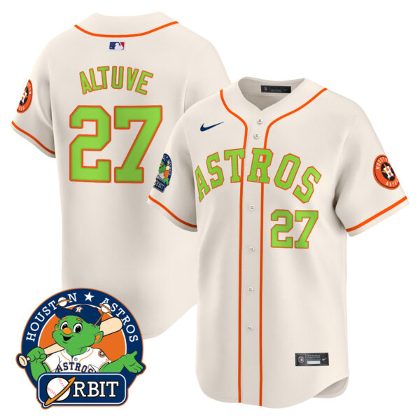 Youth's Astros Orbit Patch Vapor Premier Limited Jersey V2 - All Stitched - Image 37