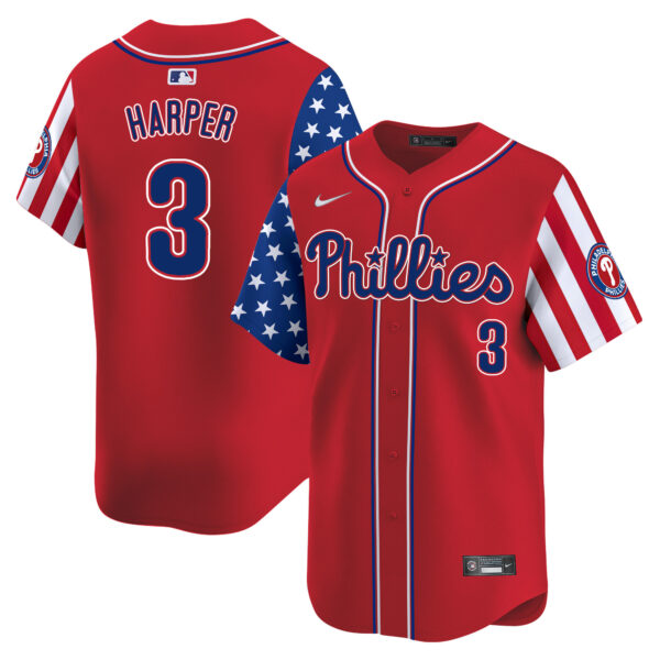 Men's Phillies 2025 Independence Day Vapor Premier Limited Jersey - All Stitched - Image 11