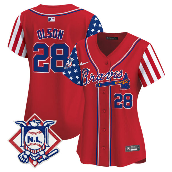 Women's Atlanta Braves 2024 Fourth of July Vapor Premier Limited Jersey V2 - All Stitched - Image 15