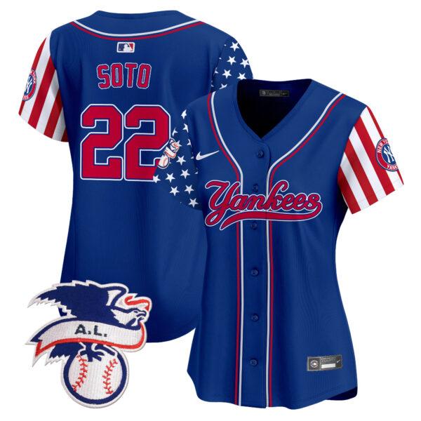 Women's New York Yankees 2024 Fourth of July Vapor Premier Limited Jersey V7 - All Stitched - Image 24