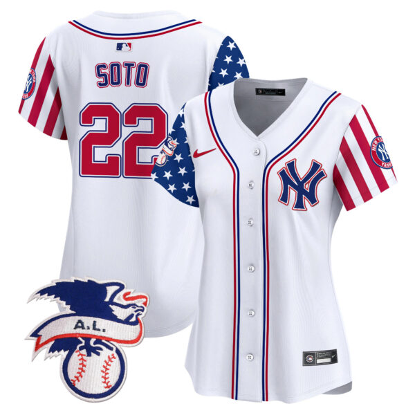 Women's New York Yankees 2024 Fourth of July Vapor Premier Limited Jersey V5 - All Stitched - Image 6