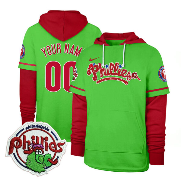 Phillies Phanatic Patch Custom Shortstop Pullover Hoodie - All Stitched - Image 2