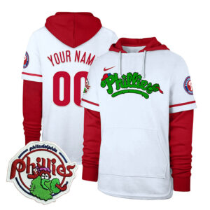 Phillies Phanatic Patch Custom Shortstop Pullover Hoodie - All Stitched
