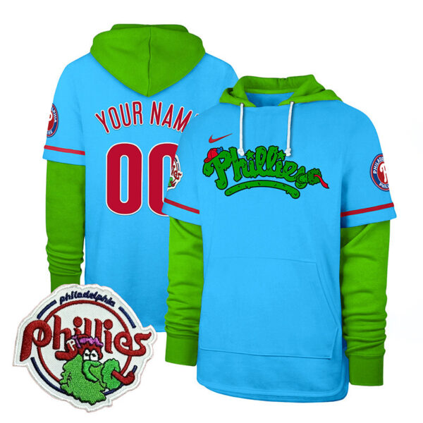 Phillies Phanatic Patch Custom Shortstop Pullover Hoodie V2 - All Stitched - Image 5