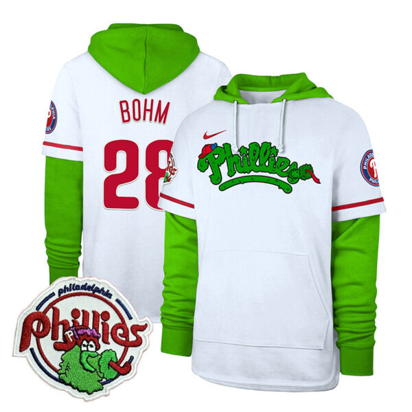 Men's Phillies Phanatic Patch Shortstop Pullover Hoodie V2 - All Stitched - Image 2