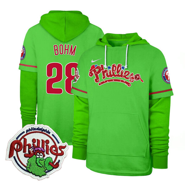 Men's Phillies Phanatic Patch Shortstop Pullover Hoodie V2 - All Stitched - Image 11