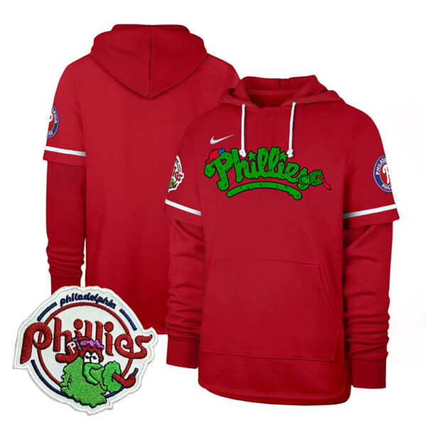 Men's Phillies Phanatic Patch Shortstop Pullover Hoodie - All Stitched - Image 36