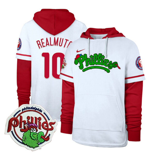 Men's Phillies Phanatic Patch Shortstop Pullover Hoodie - All Stitched - Image 5